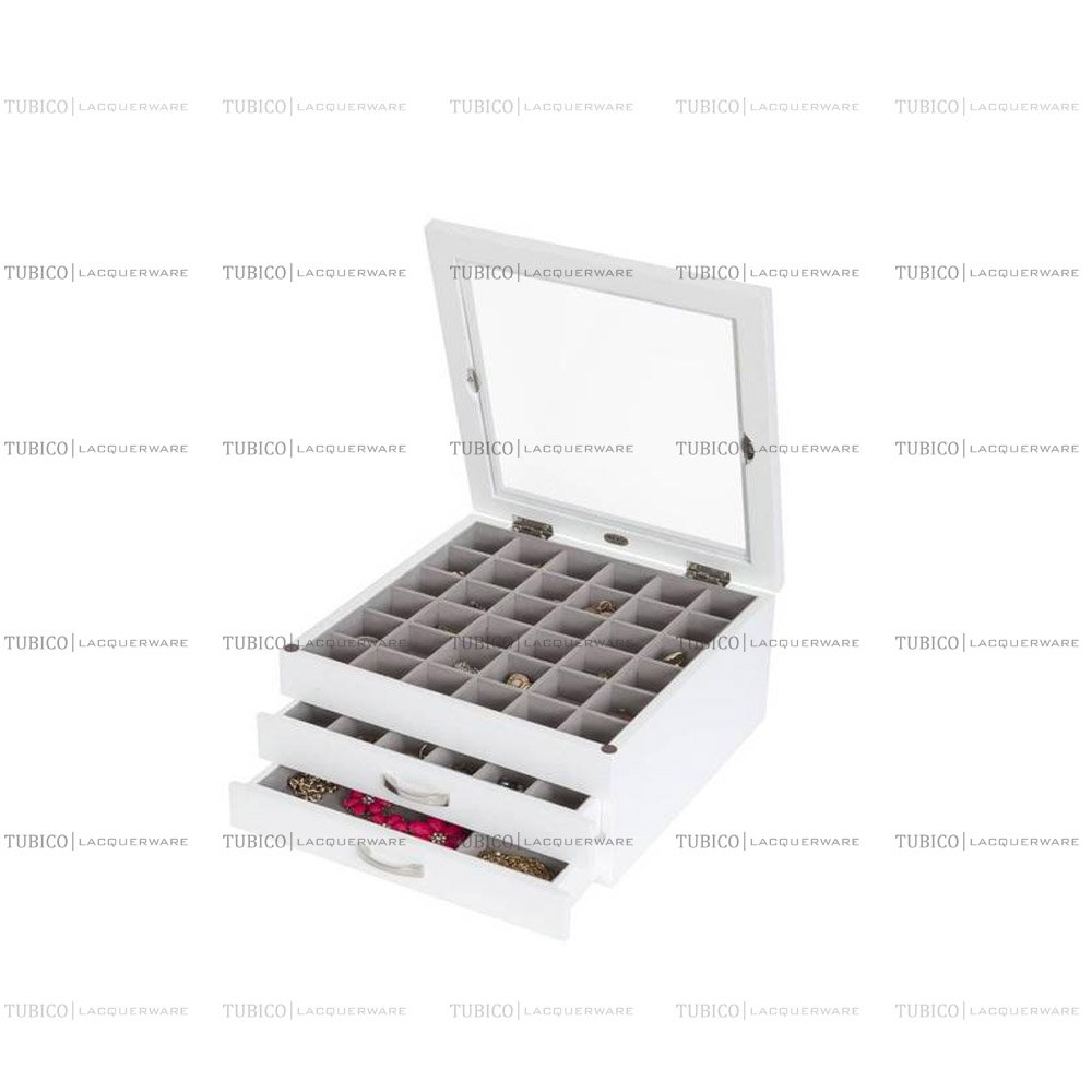 Hộp đựng trang sức cao cấp bằng sơn mài trắng bóng